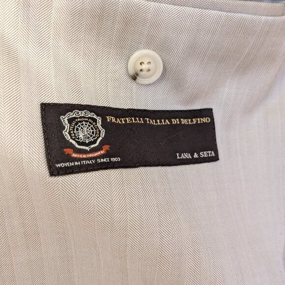 SuitSupply 3 Button Herringbone Silk and Linen Suit - Picture 5 of 8